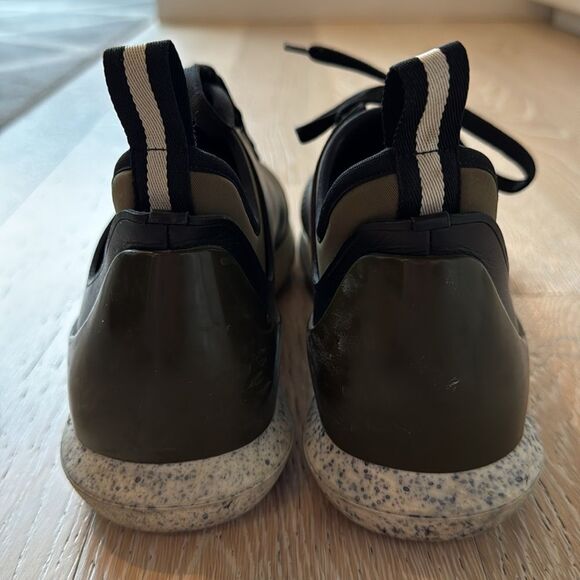 Bally Avro Neoprene Leather Sneakers Olive/Black Sz9 - Picture 7 of 12